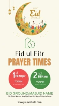 Illustrative Eid Prayer Time Instagram Story template