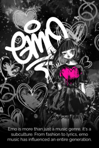 Illustrative Emo Day Poster โปสเตอร์ template