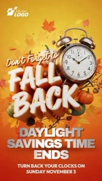 Illustrative Fall Back Instagram Story Instagram-verhaal template