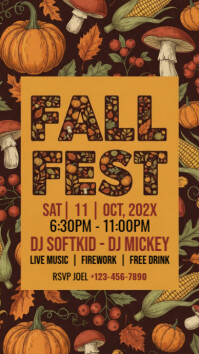 Illustrative Fall Fest Digital Display (9:16) template