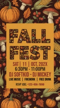 Illustrative Fall Fest Digital Display (9:16) template