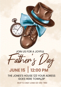 Illustrative Father's Day Poster A4 template