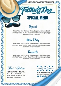 Illustrative Father's Day Special Menu Template  A4