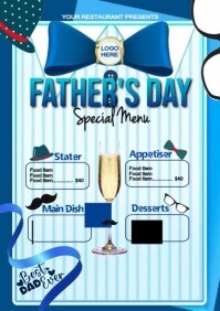 Illustrative Father's Day Special Menu Video Template  A4