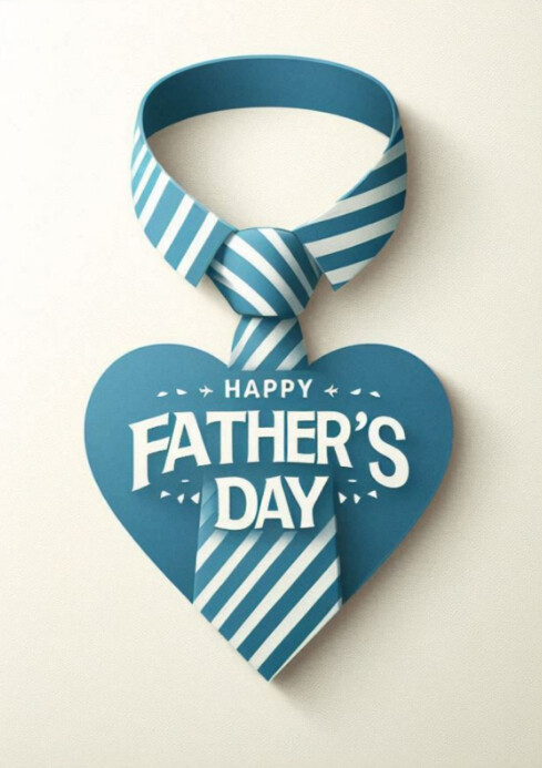 Illustrative Father's Day Greeting Card Design A4 template
