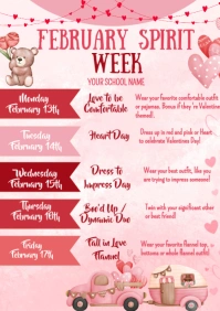Illustrative February Spirit Week A4 template