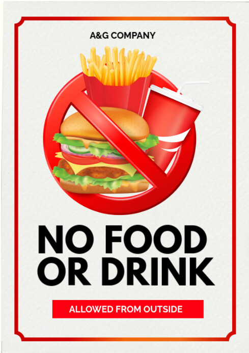 Illustrative Food Not Allowed A4 Template | PosterMyWall