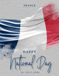 Illustrative France National Day Flyer 2025 Volante (Carta US) template