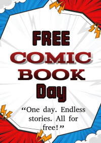 White Free Comic Book Day A5 Template
