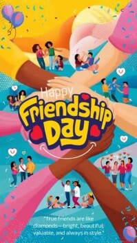 Illustrative Friendship Day Instagram Story template