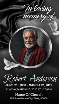 Illustrative Funeral Announcement Instagram Story Instagram-verhaal template