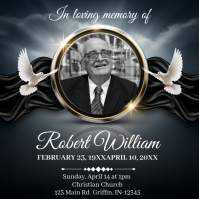 Illustrative Funeral Announcement  Square (1:1) template