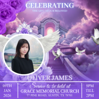 Illustrative Funeral Celebration Of Life Square (1:1) template