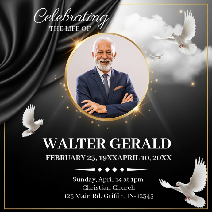 Celebration Of Life Square Template | PosterMyWall