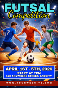 Illustrative Futsal Competition Poster template