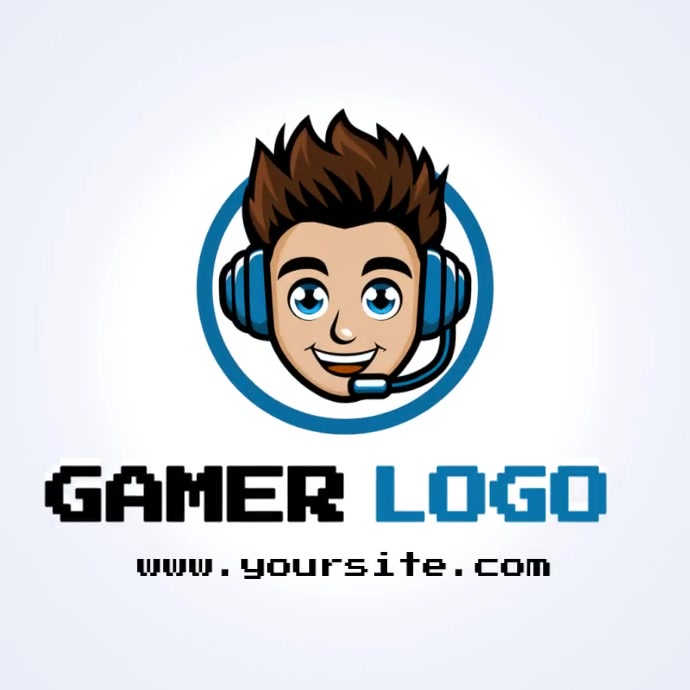 Illustrative Gamer Logo, Gamer, Twitch Stream,blue Logo  Logo template