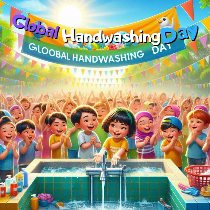 Illustrative Global Hand Washing Day Instagram Post Template | PosterMyWall