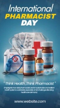 Illustrative Global Pharmacy Day Instagram Story template