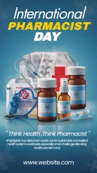 Illustrative Global Pharmacy Day Instagram Story template