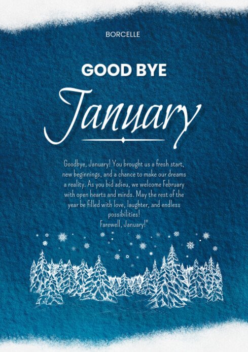 Goodbye January Icon Illustrative Good Bye January A4 Template | PosterMyWall