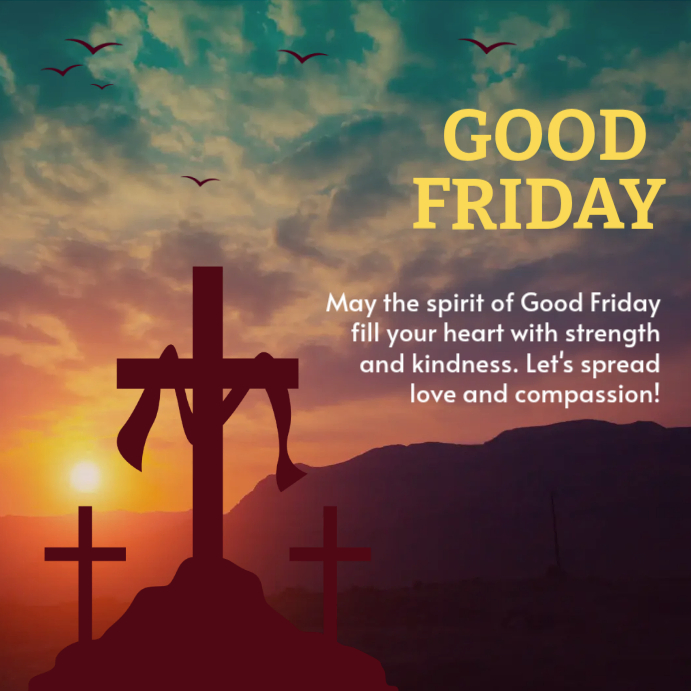 Illustrative Good Friday Instagram Post Template | PosterMyWall