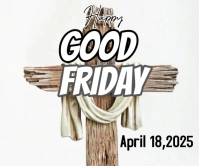 Illustrative Good Friday Post Large Rectangle Großes Rechteck template