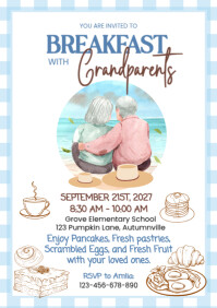 Illustrative Grandparent Day Flyer A4 template
