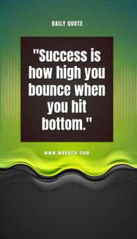 Illustrative Green And Black Background Typography Inspirational Quote  Business Card Tarjeta de Presentación template