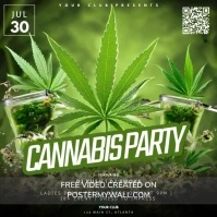 Illustrative Green Cannabis Party Flyer Insta Instagram-Beitrag template