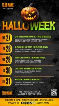 Illustrative HalloWeek Halloween Schedule Instagram Story Video Template