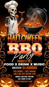 Illustrative Halloween Bbq Party Instagram Story template
