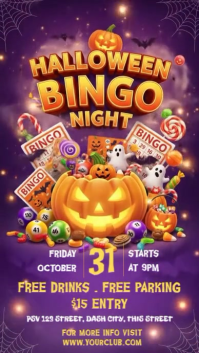 Illustrative Halloween Bingo Night Instagram Story template