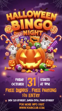 Illustrative Halloween Bingo Night Instagram Story template