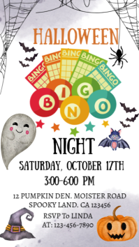 Illustrative Halloween Bingo Night Instagram Story template