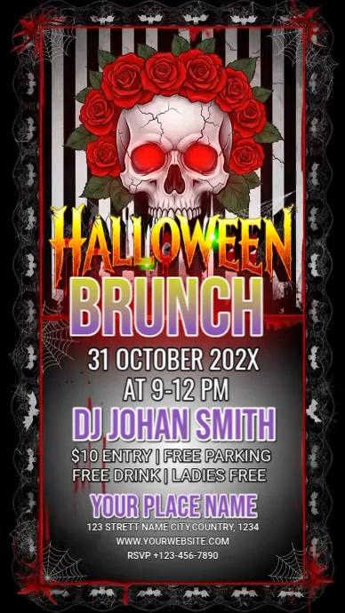 Illustrative Halloween Brunch Party Instagram Story Template | PosterMyWall