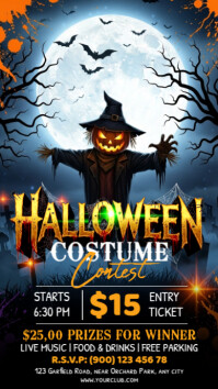 Zwart Halloween Costume Contest История на Instagram Template