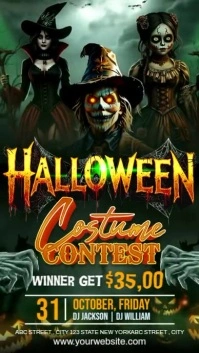 Illustrative Halloween Costume Contest Instagram Story template