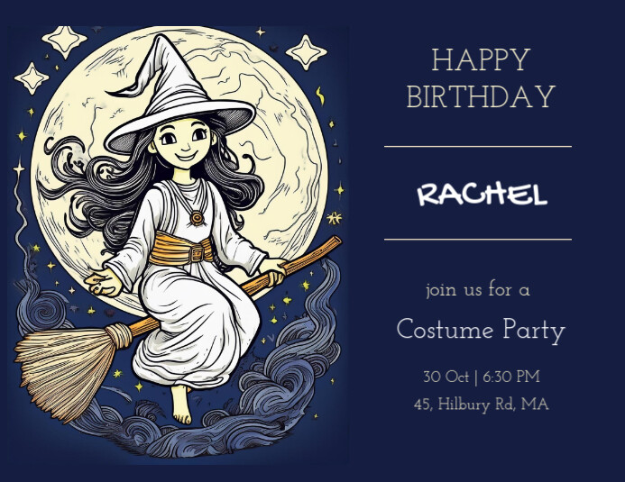 Illustrative Halloween Costume Party Invitati Template | PosterMyWall