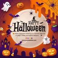 Halloween Greeting Kvadrat Template