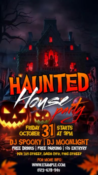 Illustrative Halloween Haunted House Instagram Story template