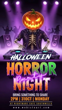 Illustrative Halloween Horror Night Party Instagram Story template
