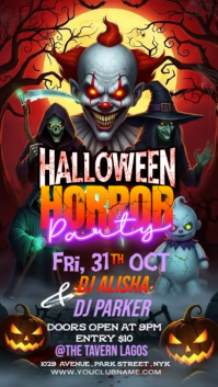 Black Halloween Horror Party Instagram Story Template