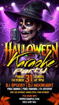Illustrative Halloween Karaoke Night Instagram Story template
