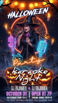 Purple Halloween Karaoke Party История на Instagram Template