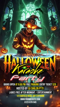 Illustrative Halloween Karaoke Night Instagram Story template