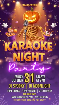 Illustrative Halloween Karaoke Night Instagram Story template