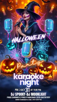 Illustrative Halloween Karaoke Night Instagram Story template