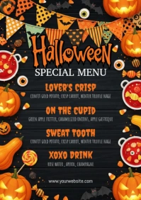 Illustrative Halloween Menu A4 template