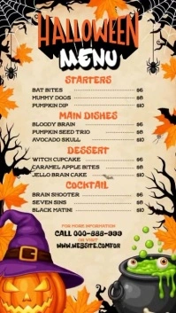 Illustrative Halloween Menu Instagram Story template