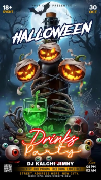 Illustrative Halloween Night Party Instagram Story template